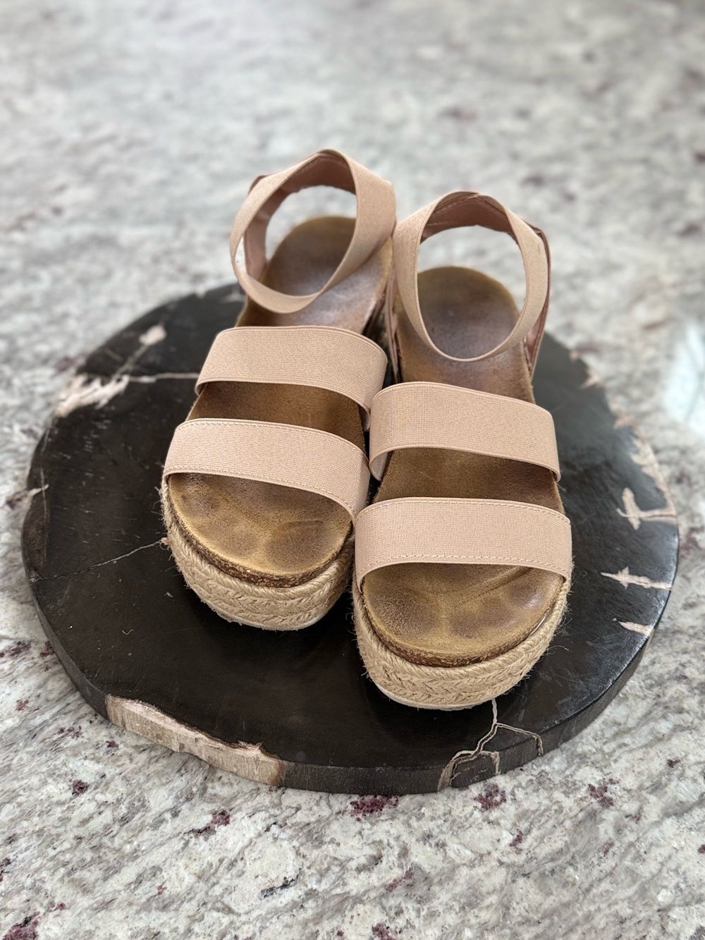 Steve Madden Platform Espadrille Sandals Blush Pink Summer Vacation Shoe